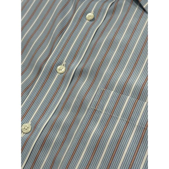 Daniel Cremieux Men's Dress Shirt 100's Dobby Blue Stripe Size 17 | 35 (010) - Picture 6 of 10
